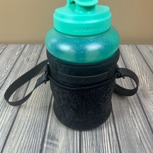 HydroJug Aqua Bottle with Black Snakeskin Sleeve Carrying Case with Strap